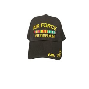 Air Force VETERAN Adjustable HAT U.S MILITARY NWT Black